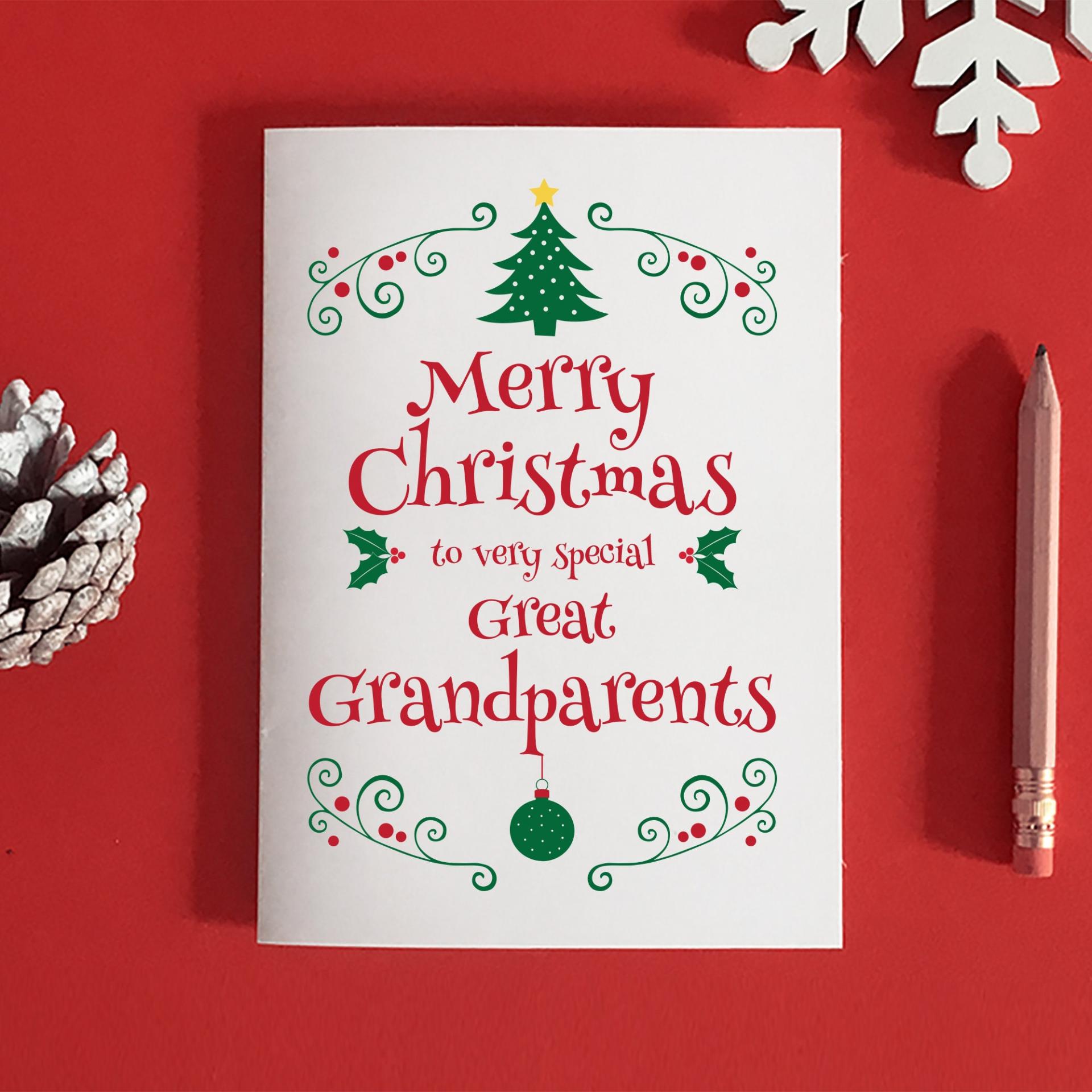 Grandparents Christmas Card - Grandparent Christmas Gifts - Gifts for Grandparents - Great Grandparents Card - Grandparents Xmas - Xmas Card