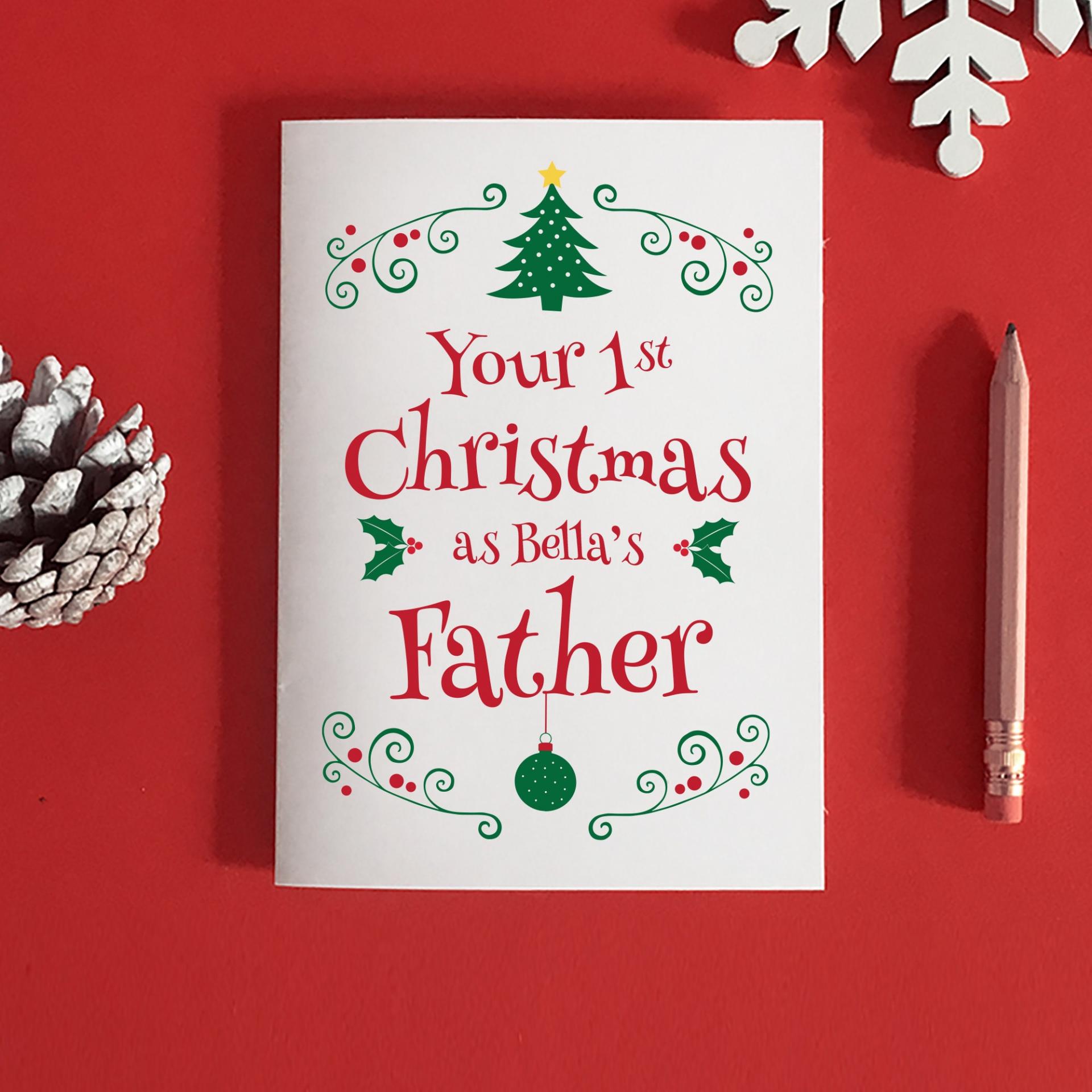 Daddy&#39;s 1st Christmas Card, Daddy Christmas Gift, Baby First Christmas, Baby 1st Christmas, New Dad Christmas Card, Card for Daddy, Dad gift