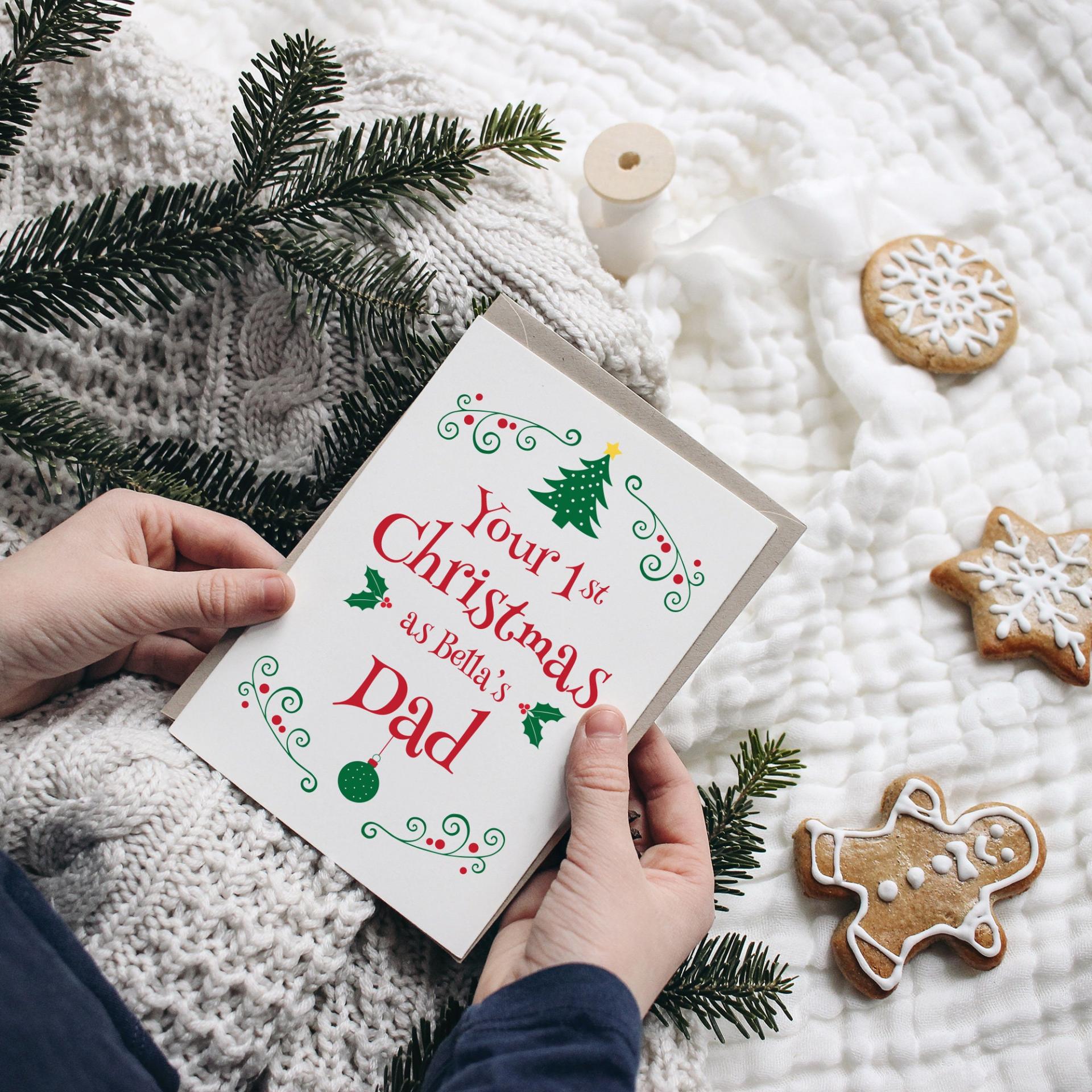 Daddy's 1st Christmas Card, Daddy Christmas Gift, Baby First Christmas, Baby 1st Christmas, New Dad Christmas Card, Card for Daddy, Dad gift