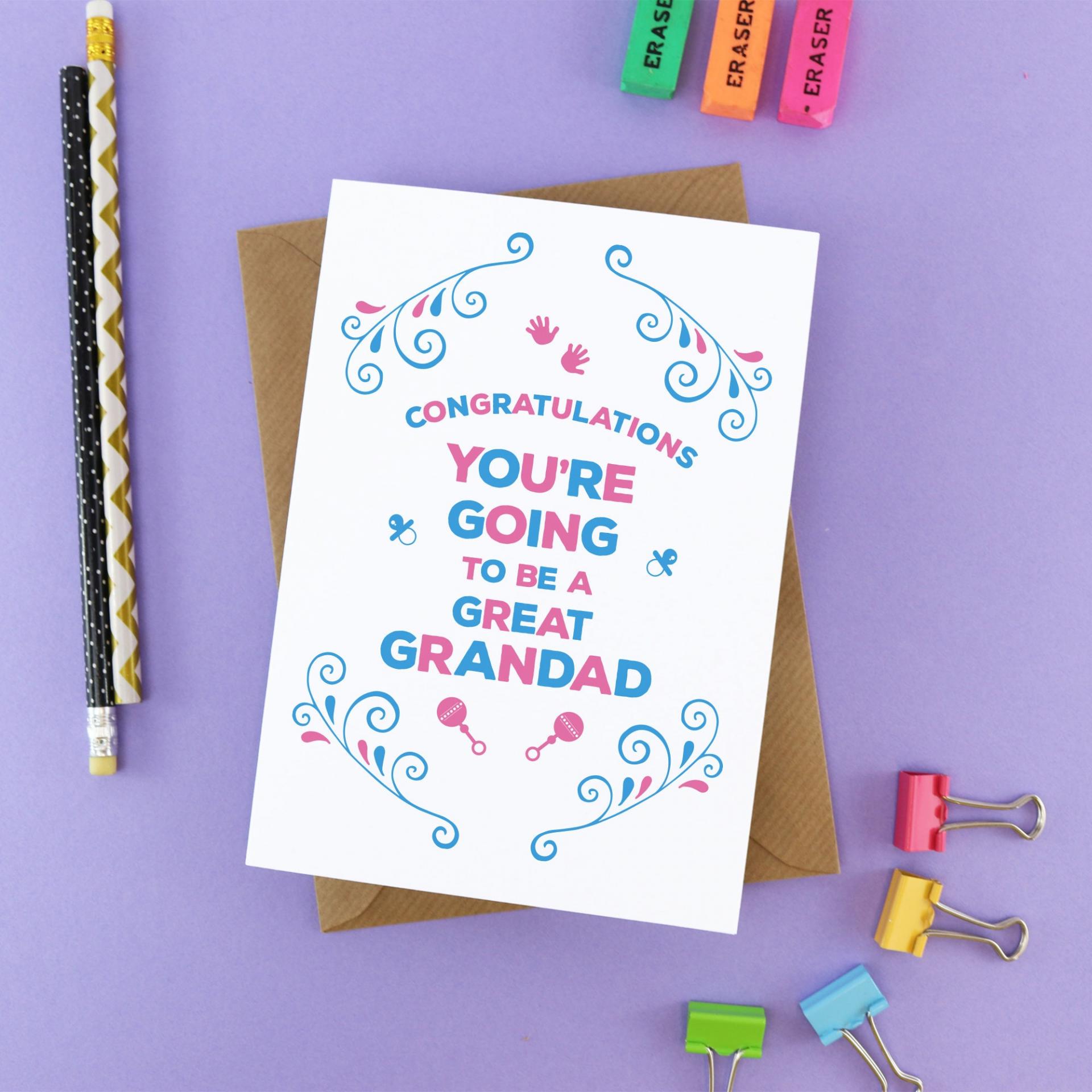 You&#39;re going to be a Grandfather Card - Grandpa Card Grandad, Expecting Card, Baby Card, Pregnancy Announce, Pregnancy Reveal, Pregnant Card