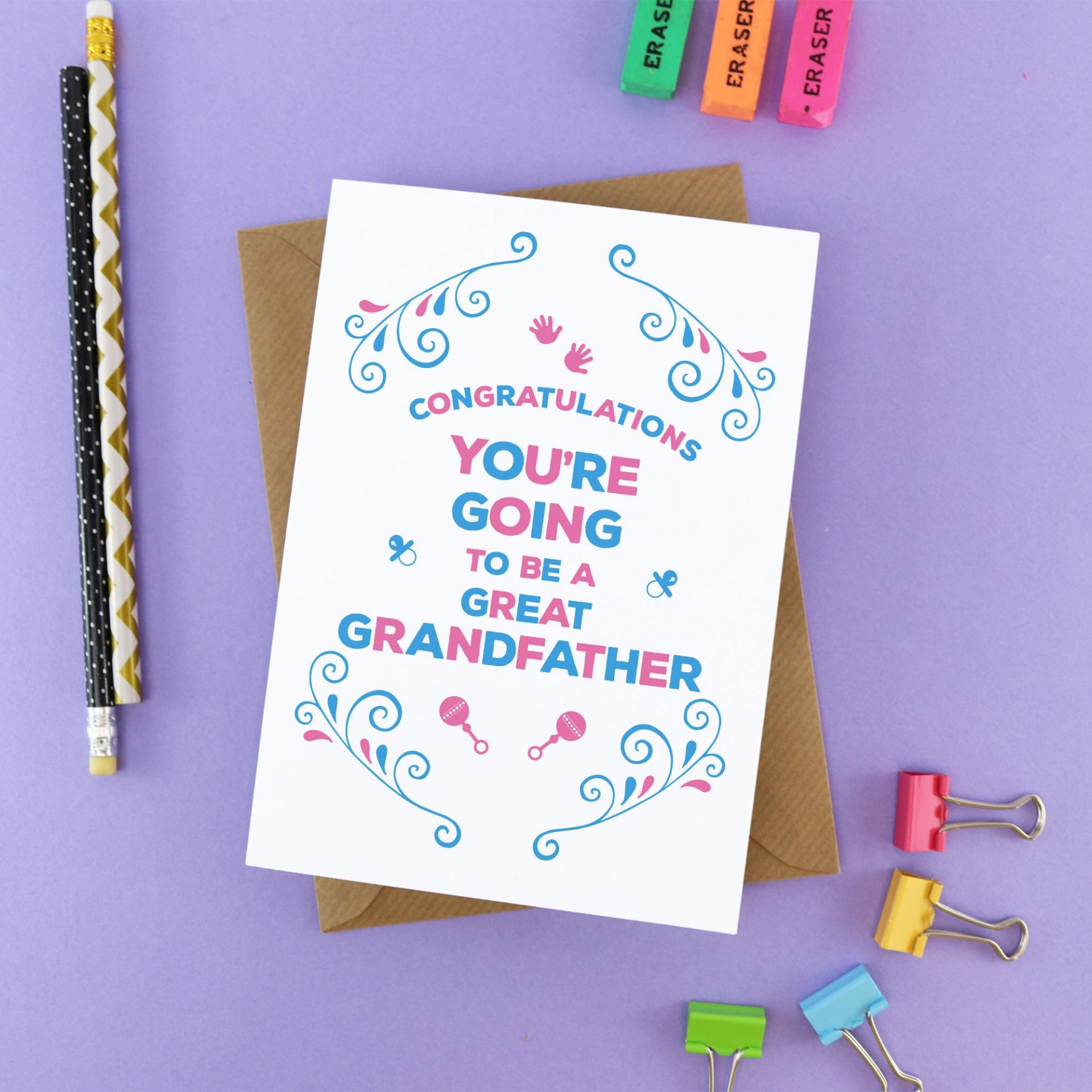 You&#39;re going to be a Grandfather Card - Grandpa Card Grandad, Expecting Card, Baby Card, Pregnancy Announce, Pregnancy Reveal, Pregnant Card