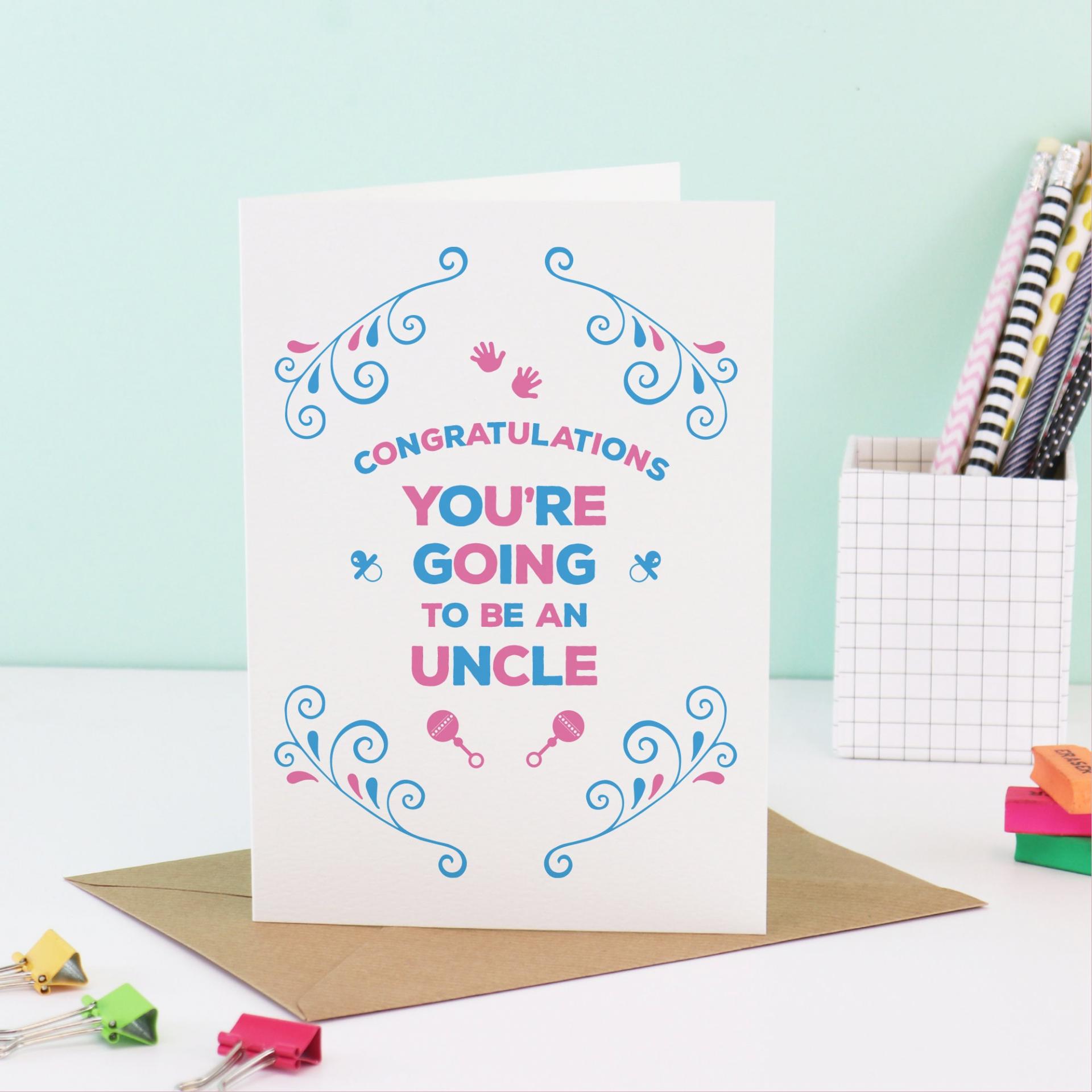 You're going to be an Uncle Card - Expecting Card, Baby Card, Pregnancy Announce, Pregnancy Reveal, Pregnant Card, Uncle Gifts