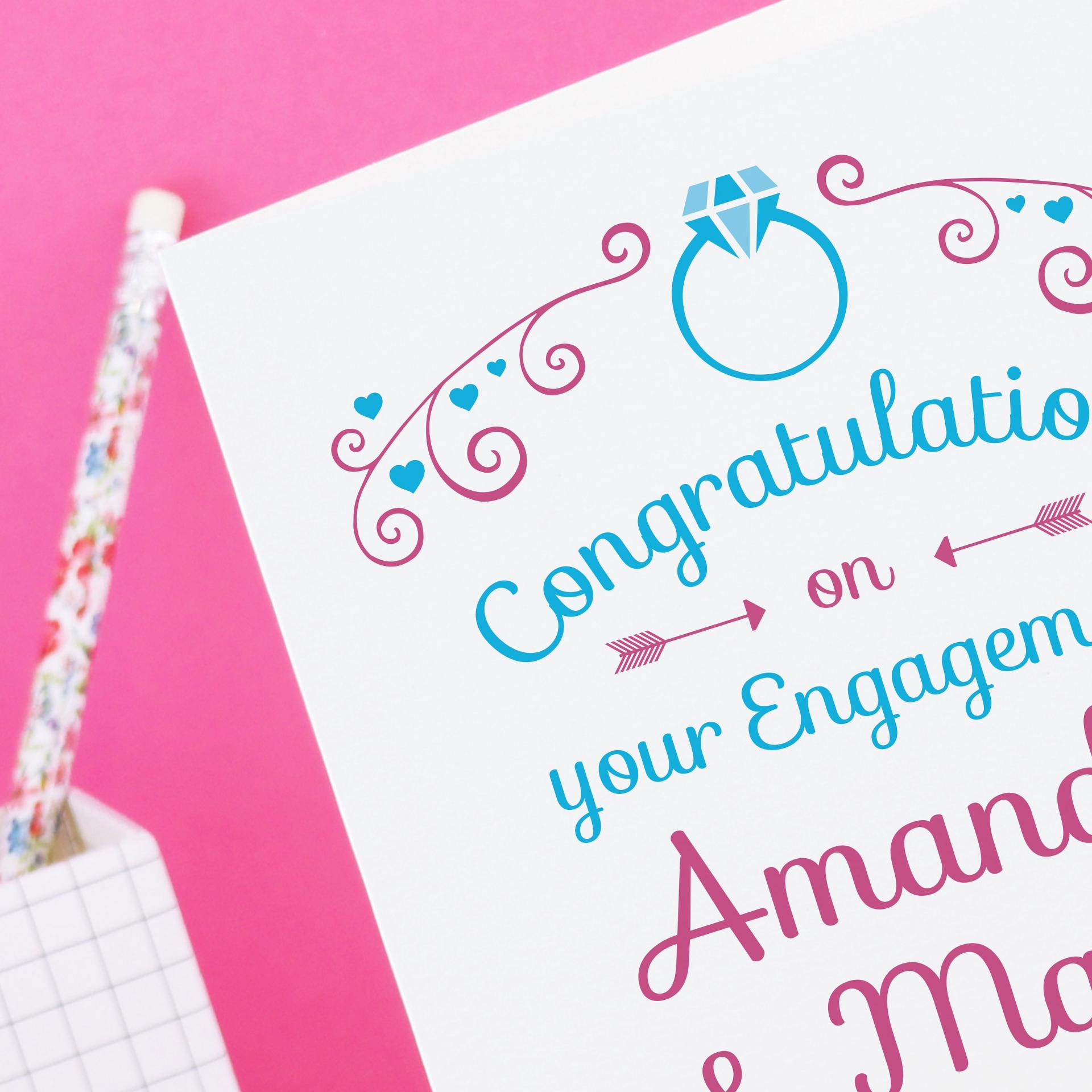 Engagement card, newly engaged card, card for engagement, congratulations card, engagement gift, happy engagement, engagement congrats card