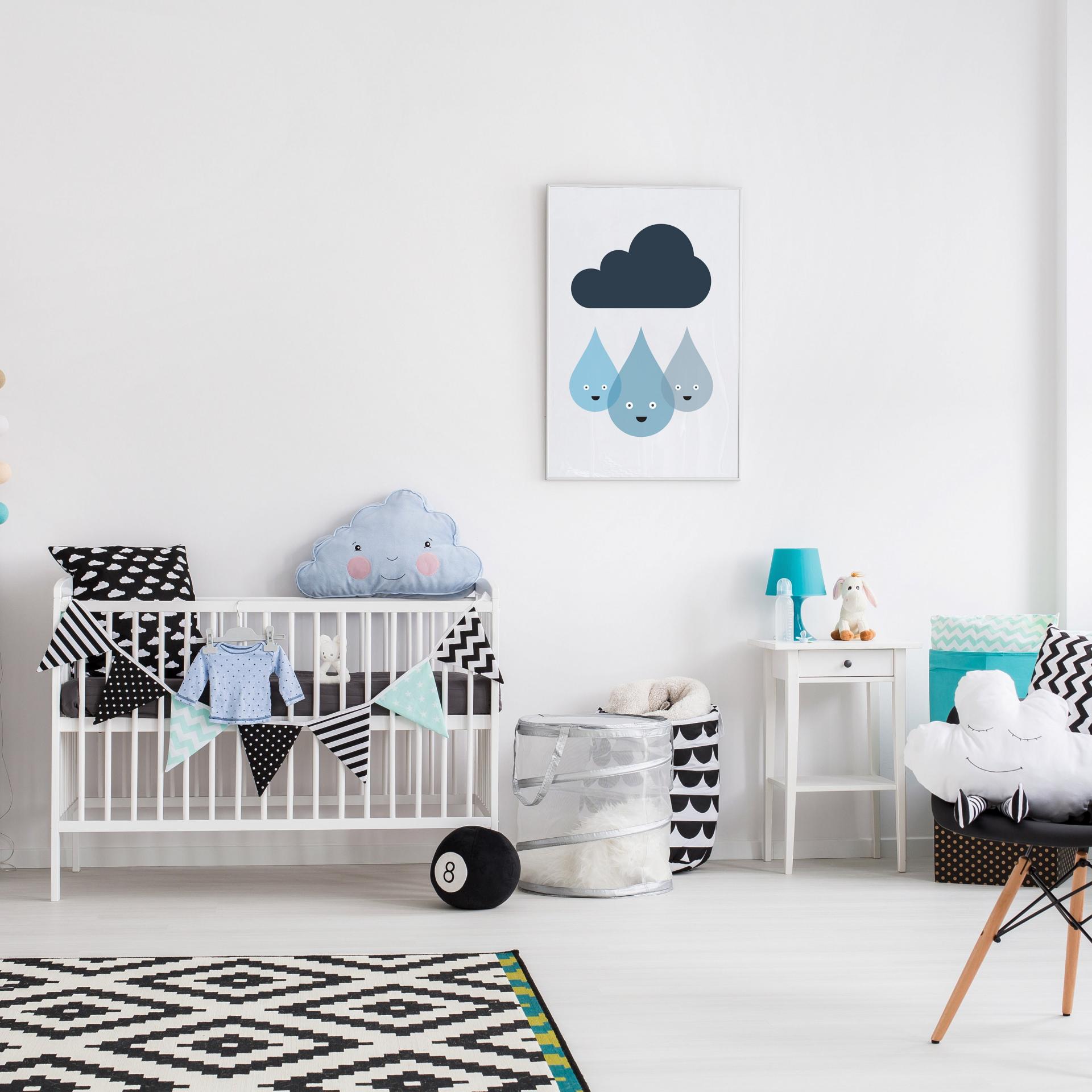Cloud nursery prints, Cloud nursery decor, Rain nursery print, Kids room decor, Raindrop nursery art, Nursery print