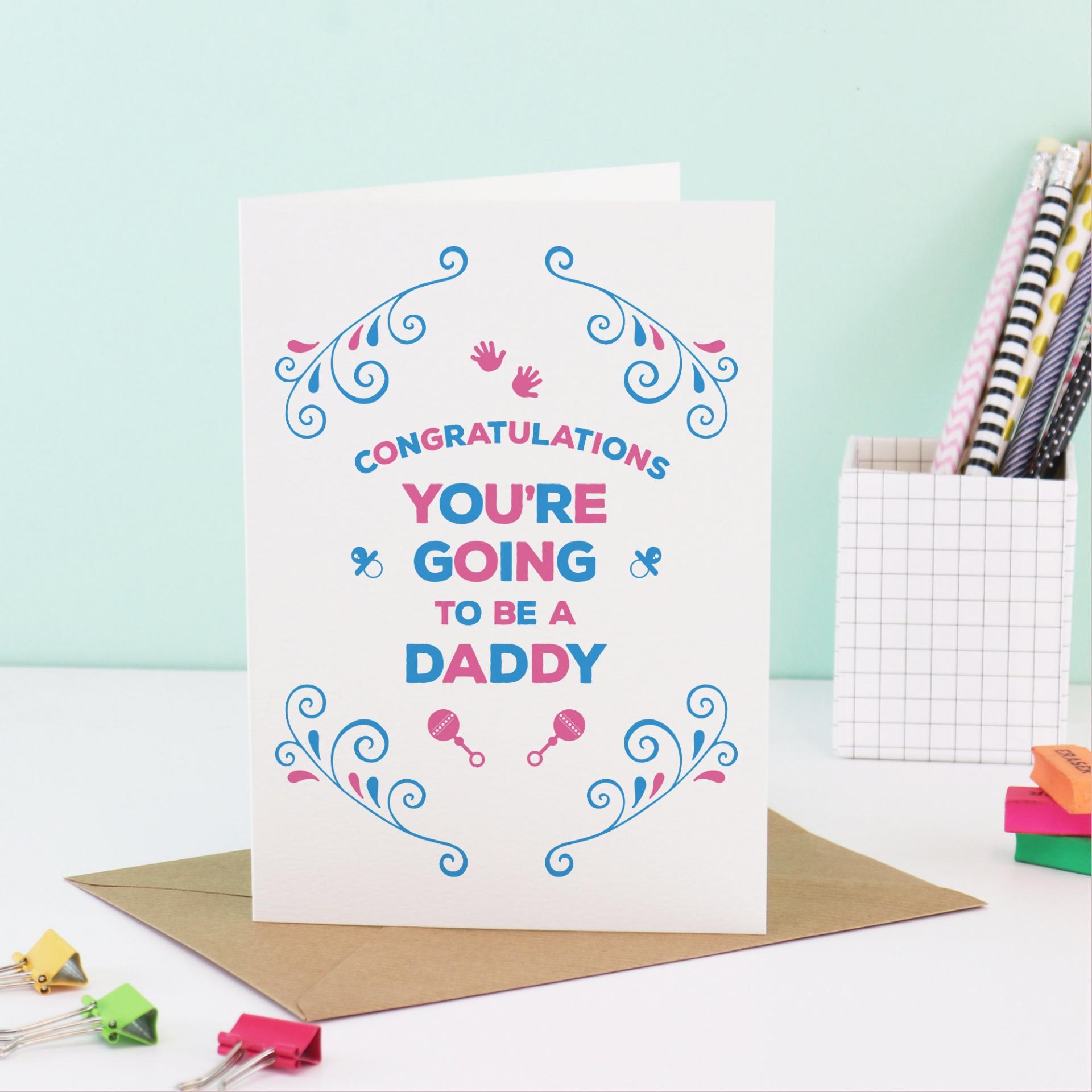 New Dad Card, You&#39;re going to be a Daddy Card - Going to be a Dad,  to be a Father, Expecting Card, Pregnancy Announce, Pregnancy Reveal