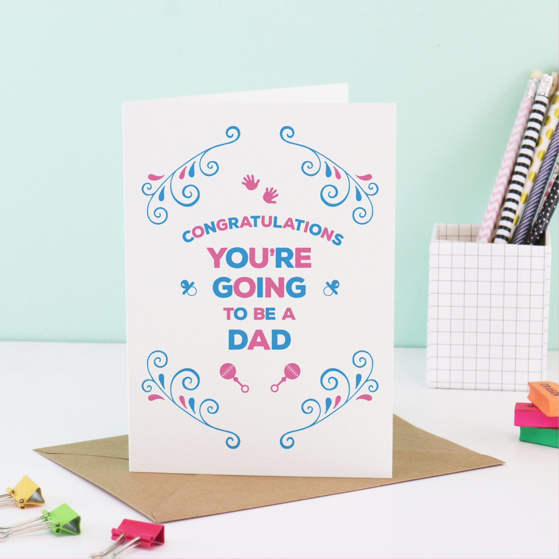 New Dad Card, You&#39;re going to be a Daddy Card - Going to be a Dad,  to be a Father, Expecting Card, Pregnancy Announce, Pregnancy Reveal