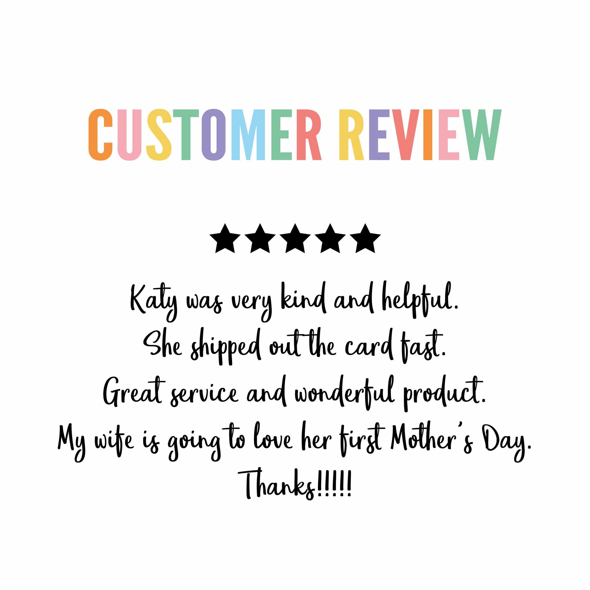 Mother's day card for wife to celebrate their first Mother's day, the perfect gift for a pregnant wife