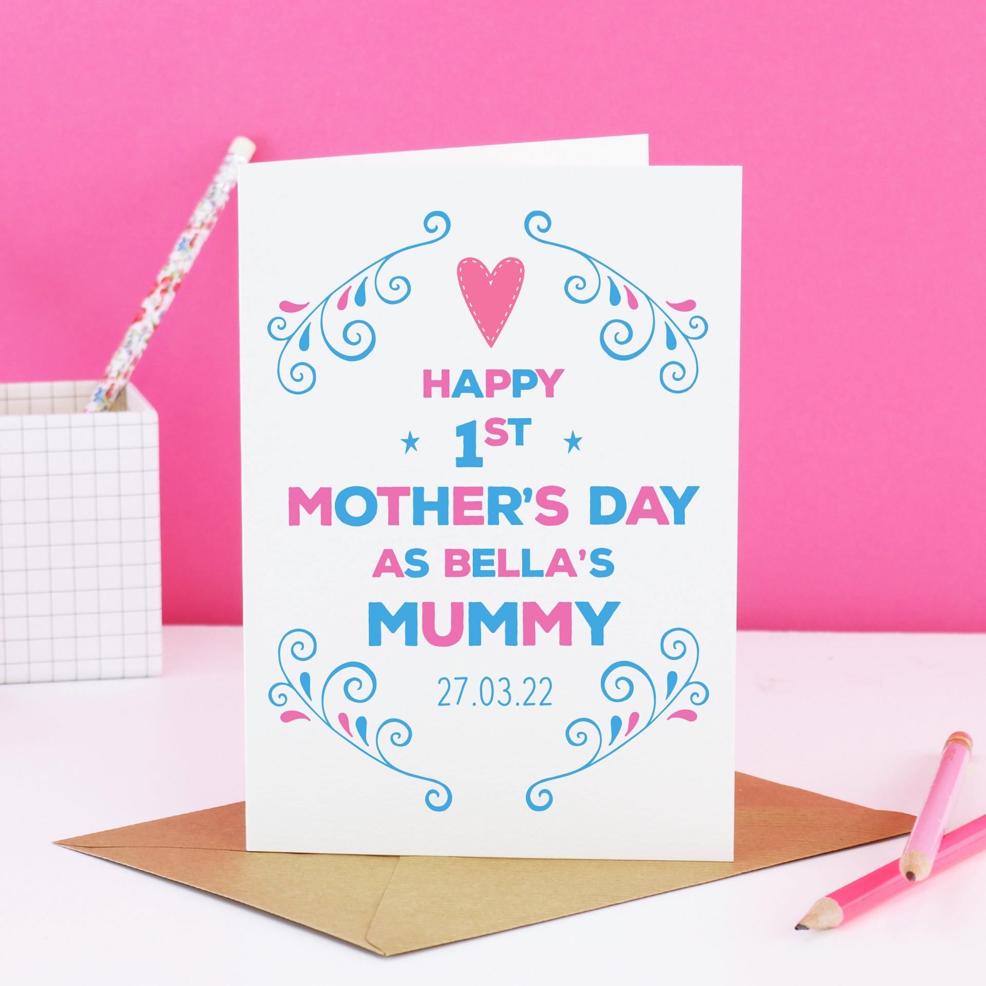 Mother&#39;s day card for wife to celebrate their first Mother&#39;s day, the perfect gift for a pregnant wife