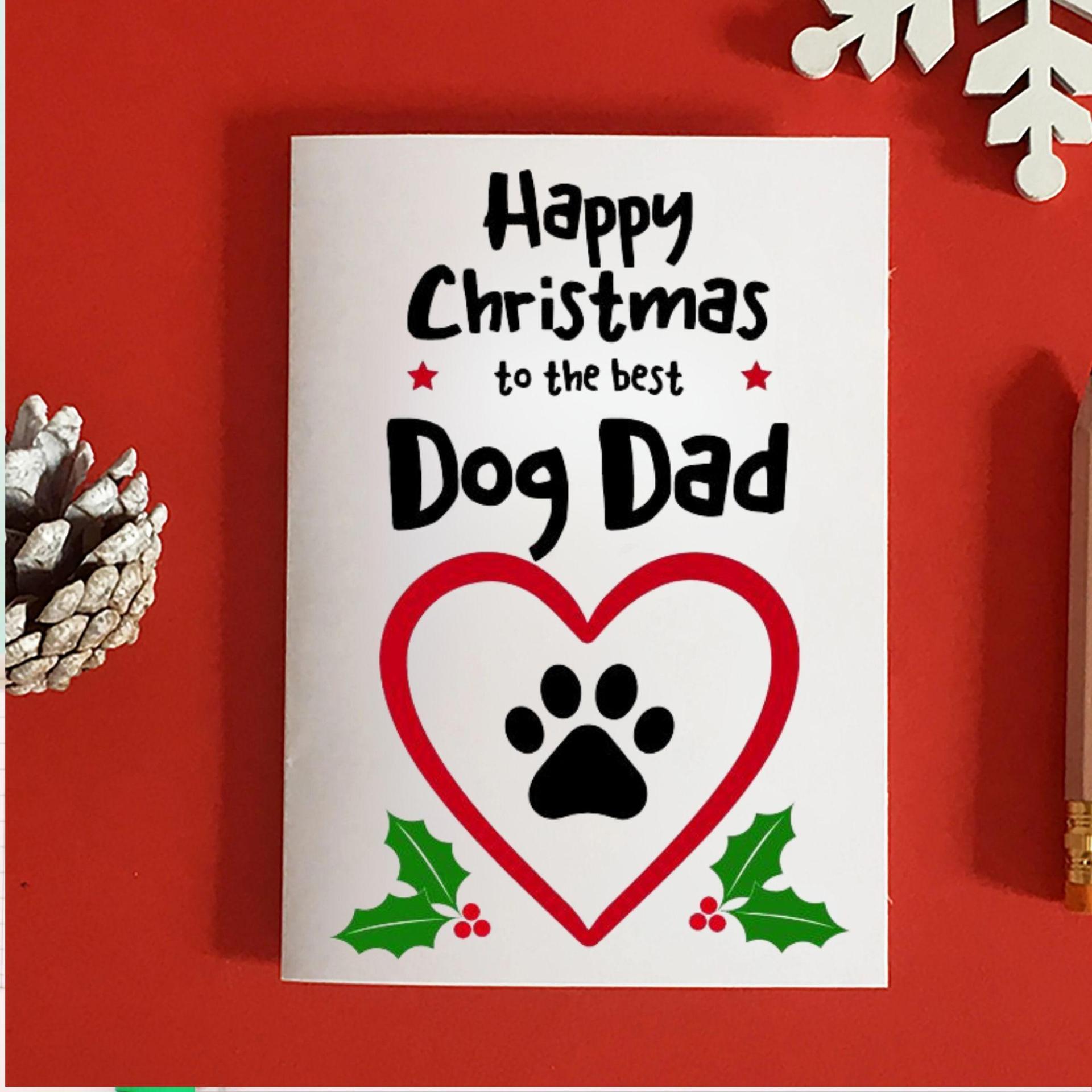 Dog Dad Christmas Card, Dog Dad Card, Dog dad gift, dog christmas card, Dog owner Christmas Gift For Dog lover, Pet Christmas card,