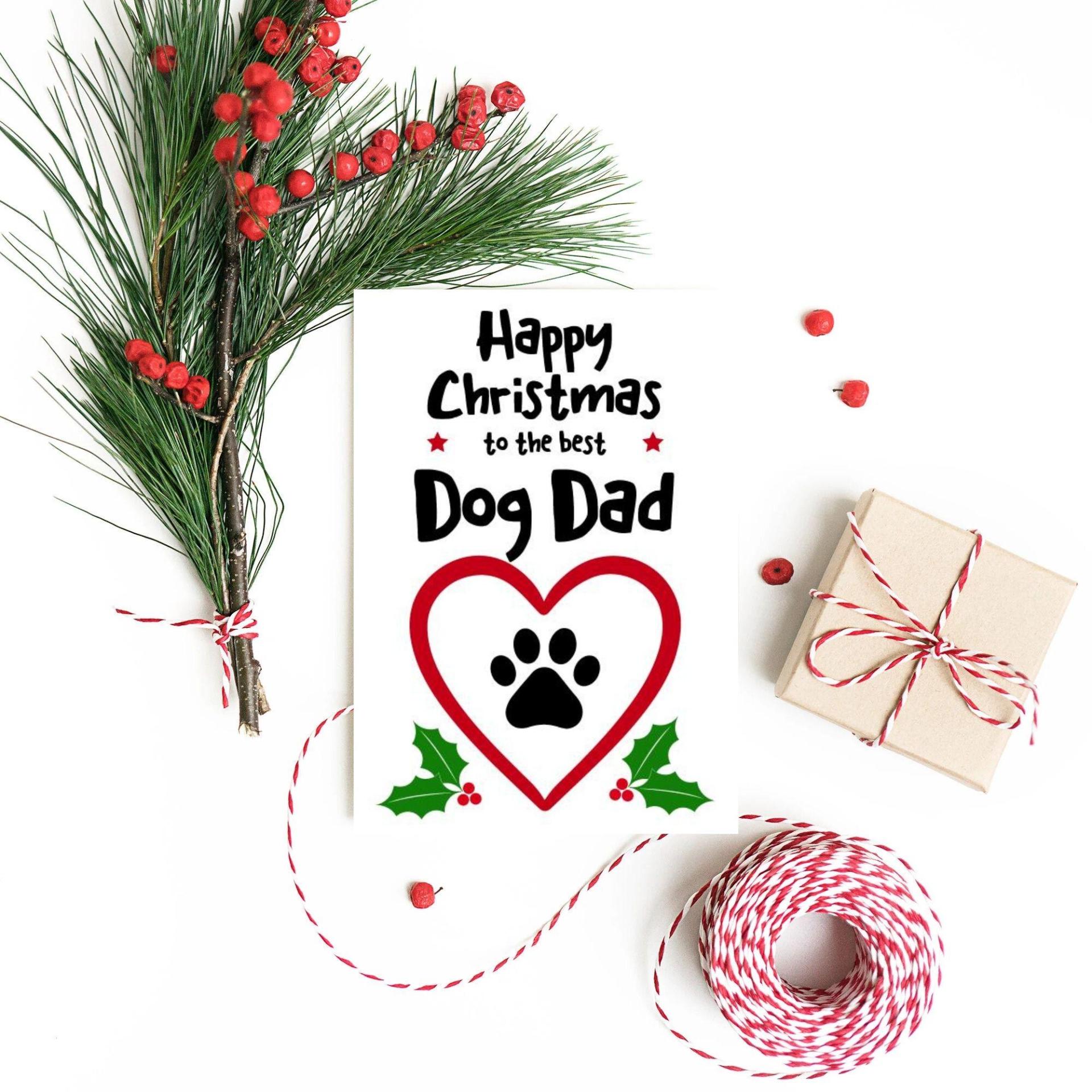 Dog Dad Christmas Card, Dog Dad Card, Dog dad gift, dog christmas card, Dog owner Christmas Gift For Dog lover, Pet Christmas card,