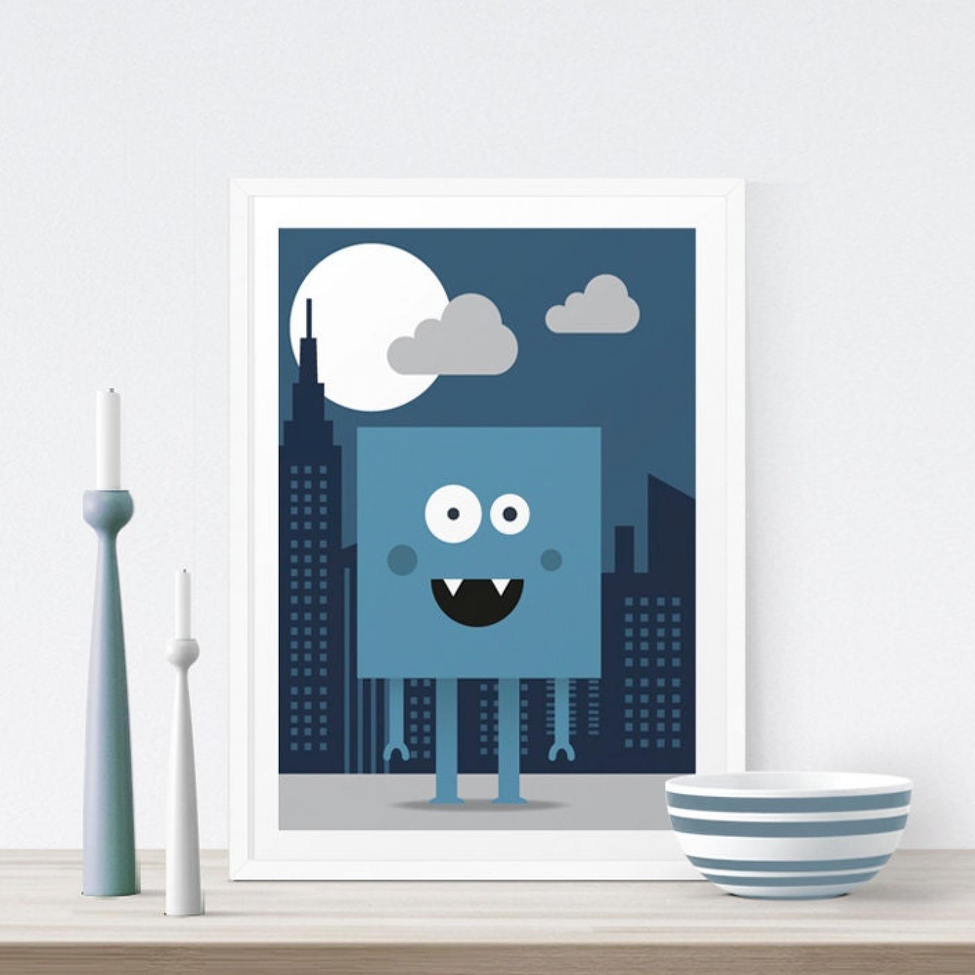 Monster Print, Childrens Wall Art, Childrens Illustration, Monster Poster, Boys Room Decor, Kids Art, Monster Art