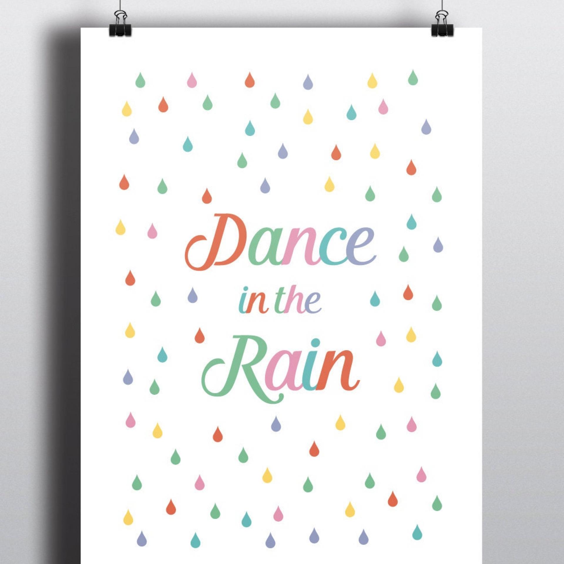 Nursery Wall Art Print, Dance in the Rain Print, Baby Room, Nursery Art, Baby Art Print, Weather, Kids Art