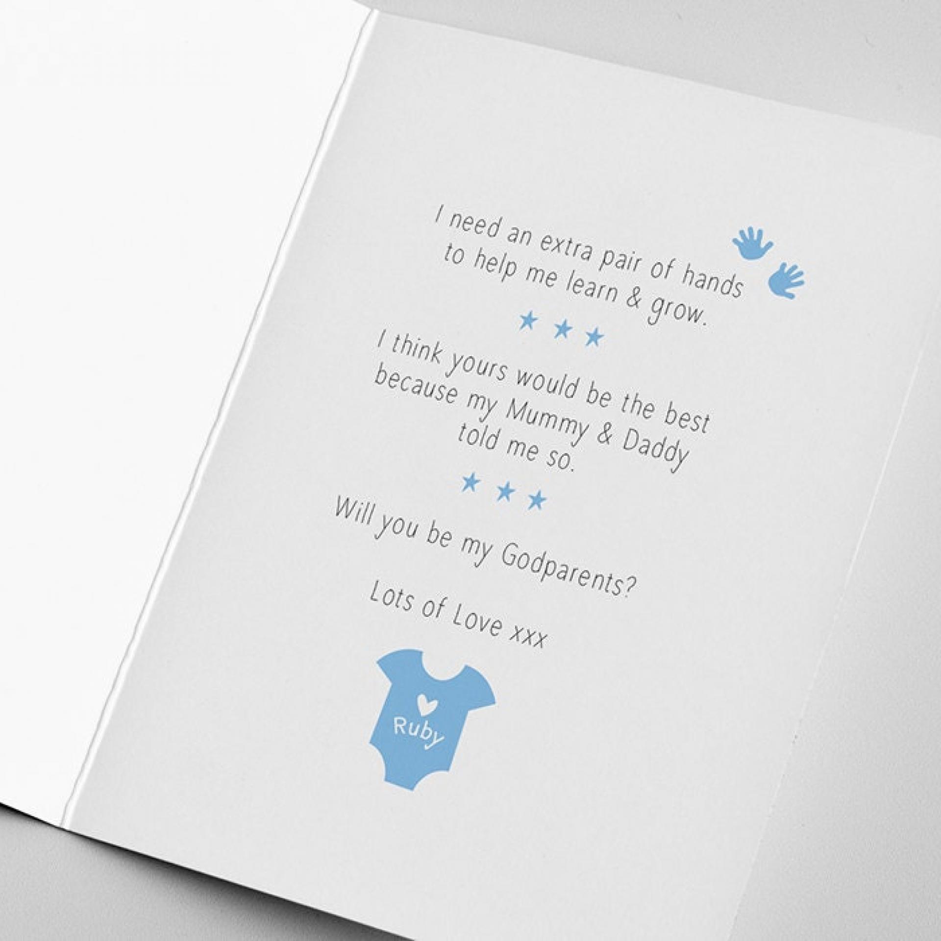 Personalised Godparents Card - Will you be my Godparents? With Message Inside, Asking Godparents, Baptism, Christening, Godparents card