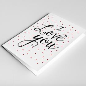 I Love You Card - Valentine&#39;s Day - Wedding Anniversary Card - Relationship Card - Love Hearts