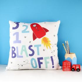 Rocket Pillow, Rocket Cushion Cover, Space Cushion, Space Nursery, Rocket kids cushion, Space theme Nursery Cushion, Kids Room Decor