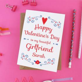 Girlfriend Valentine&#39;s card, card for girlfriend, girlfriend Valentine, card for her, valentine card her, Valentines day card, love card