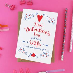 Wife to be valentine card, card for financee, wife to be card, bride gift, Valentine&#39;s day card, Valentines fiancee, Valentines fiancee card