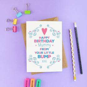 Happy Birthday Mummy From The Bump Card, Birthday Card from baby, Pregnant Birthday Card, Card for wife, Mom From The Bump, Expectant Mum