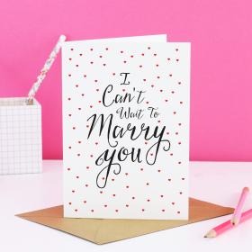I Can&#39;t Wait to Marry You Card - Wedding Card for Bride or Groom - Wedding Day Card - Love Hearts - Romantic Cards - Getting Married