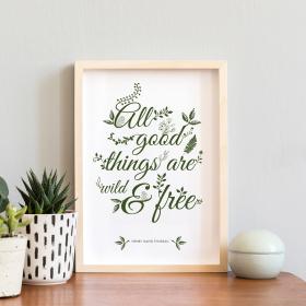 Nature prints - Wildflower print, floral print, Nature Quote print, Gardening Gift, Wall Art, Nature Decor, Nature posters,