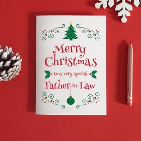 Father in Law Christmas Card, Father in law card, Father in Law Christmas gift, to my father in law, christmas card for dad in law