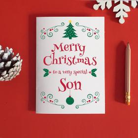 Son Christmas Card, Christmas Gift For Son, Son Card, Christmas Son Card, Son Present, Son in law gift, Son Xmas Card, Stepson Card