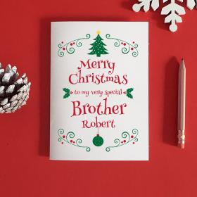 Brother Christmas Card, Brother Christmas Gift For Brother, Brother Card, Stepbrother Card, Christmas Brother Card, Card for Brother