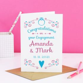 Engagement card, newly engaged card, card for engagement, congratulations card, engagement gift, happy engagement, engagement congrats card