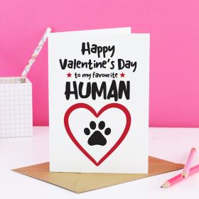 Cute Pet Valentine Card, dog valentines card, cat valentines card, card from the dog, dog lover gift, cat lover gift, dog owner gift