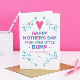 Mother&#39;s Day From The Bump Card, Pregnant Mother&#39;s Day Card, Mom From The Bump Card, Pregnant Mom Card, Expectant Mum Card, From Bump Card
