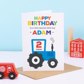 Tractor Birthday Card 2 Year old Boy, 2nd Birthday Card, Tractor 2nd Birthday, 2 Year Old Boy Birthday Card, Tractor Birthday Card for Son