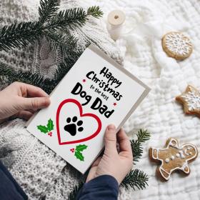 Dog Dad Christmas Card, Dog Dad Card, Dog dad gift, dog christmas card, Dog owner Christmas Gift For Dog lover, Pet Christmas card,