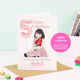 5 year old birthday card girl or boy