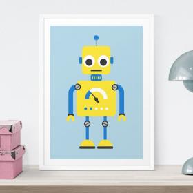 Robot Print, Robot poster kids print, Nursery Decor, Baby art, Nursery Wall Art, Kids Wall Art, Wall Decor, Kids Room