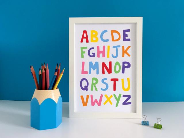 Nursery Alphabet Poster, Alphabet Print, ABC Wall Art, Kids Alphabet Art, Alphabet Wall Art, Alphabet Nursery, ABC Print, Playroom Art Print
