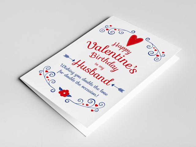 Birthday valentine card, valentine&#39;s birthday card, valentine birthday, birthday on valentines day card, card for him, card for her