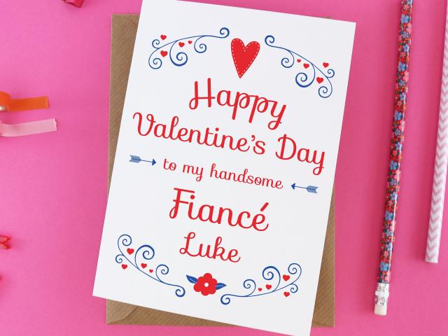 Fiance Valentine&#39;s card, card for fiance, finance valentine, happy Valentines day card, fiance gift, card for him, fiance Valentine&#39;s day