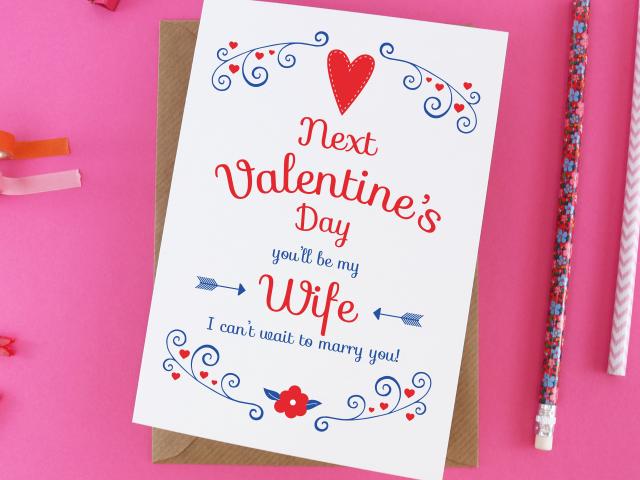 Wife to be valentine card, card for financee, wife to be card, bride gift, Valentine&#39;s day card, Valentines fiancee, Valentines fiancee card