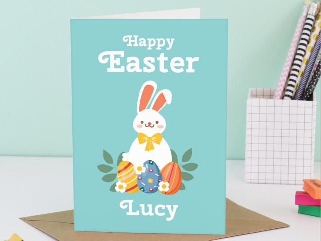 Personalised Easter Card, Unisex Happy Easter Card, Baby Easter Card, Kids Easter Card, Easter Bunny card, Cute Easter card, Girl Easter Boy