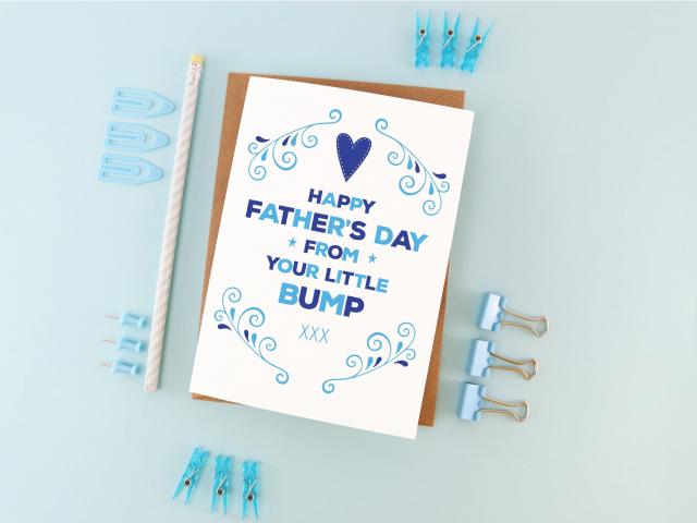 Printable Father&#39;s Day Card From The Bump, Father&#39;s Day Card Printable Download, Daddy To Be Card, Expectant Dad Printable, Card for Husband