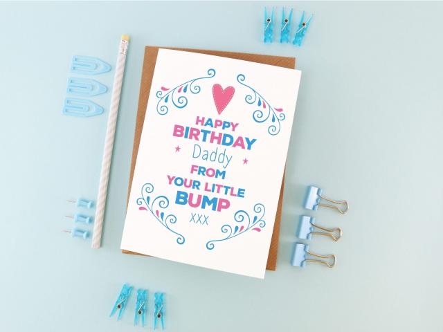 Happy Birthday Daddy From The Bump Card, Birthday Card from baby, Pregnant Birthday Card, Card for Husband, Dad From The Bump, New Dad Card