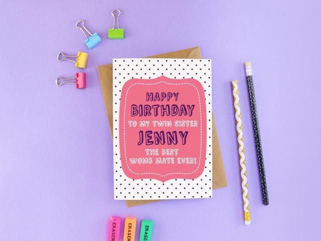 Twin Birthday Card, Womb Mates Card, Twins Card, Card for Twins, Card for Them, Twin Sister Birthday, Happy Birthday Twin, Gift for Twins