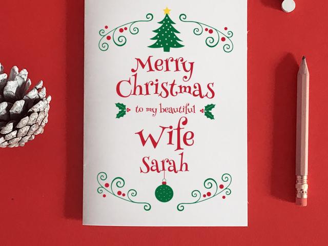 Wife Christmas Card, Christmas Gift For Wife, Romantic Christmas, Christmas Wife Card, Wife Xmas Card, Christmas Love Card, Cute Christmas