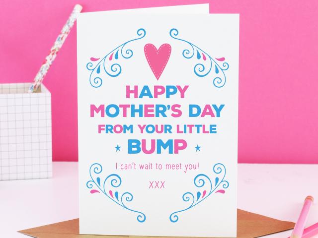 Mother&#39;s Day From The Bump Card, Pregnant Mother&#39;s Day Card, Mom From The Bump Card, Pregnant Mom Card, Expectant Mum Card, From Bump Card